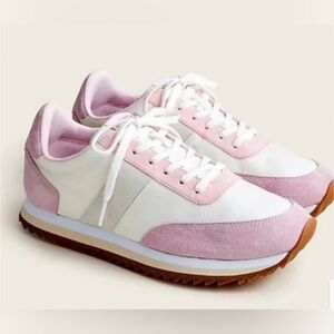 J. Crew Women's Pink and White Sneakers NWT